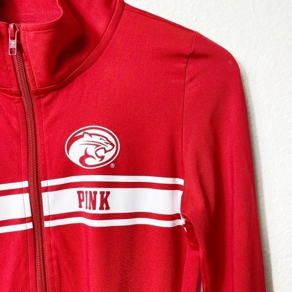 PINK Victoria's Secret University of Houston Red White ZIp Up Size Small - Picture 4 of 5